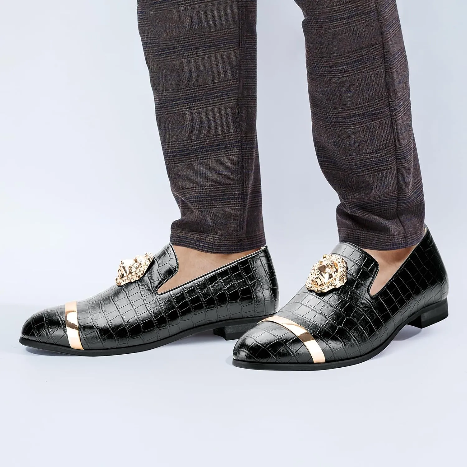 JITAI Men's Penny Slip-On Leather Lined Loafer Luxury Men Shoes Casual Dress Disco Shoes