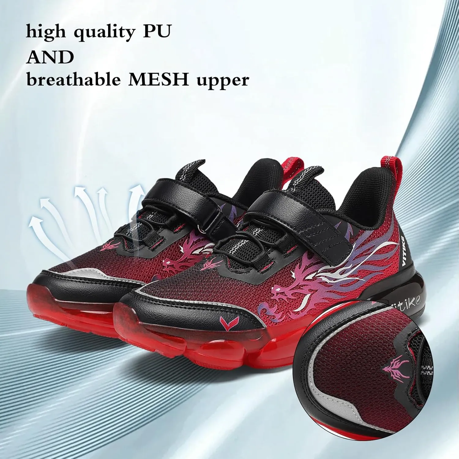 JMFCHI Kids Sneakers Boys Girls Tennis Running Shoes Outdoor Hiking Sneaker for Boys Athletic Breathable