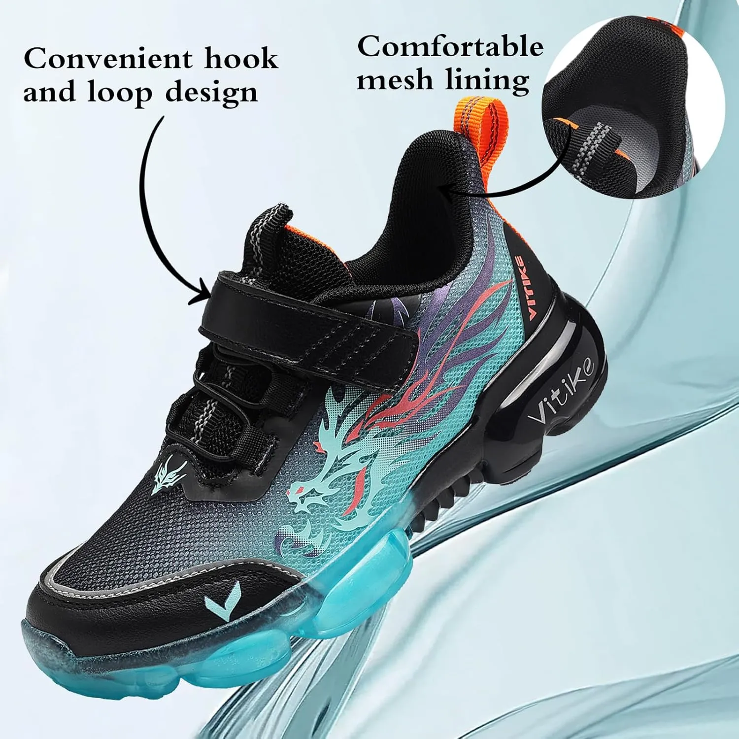 JMFCHI Kids Sneakers Boys Girls Tennis Running Shoes Outdoor Hiking Sneaker for Boys Athletic Breathable