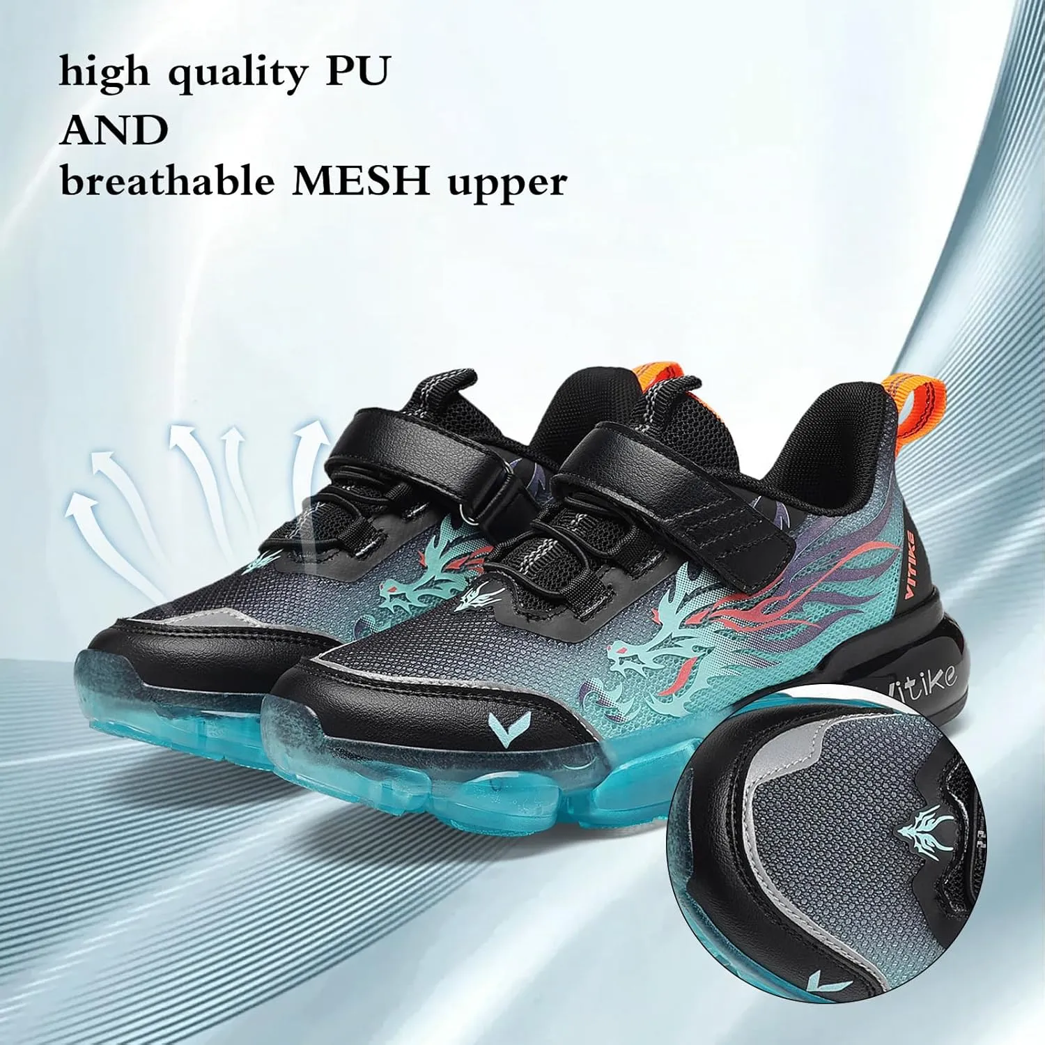 JMFCHI Kids Sneakers Boys Girls Tennis Running Shoes Outdoor Hiking Sneaker for Boys Athletic Breathable