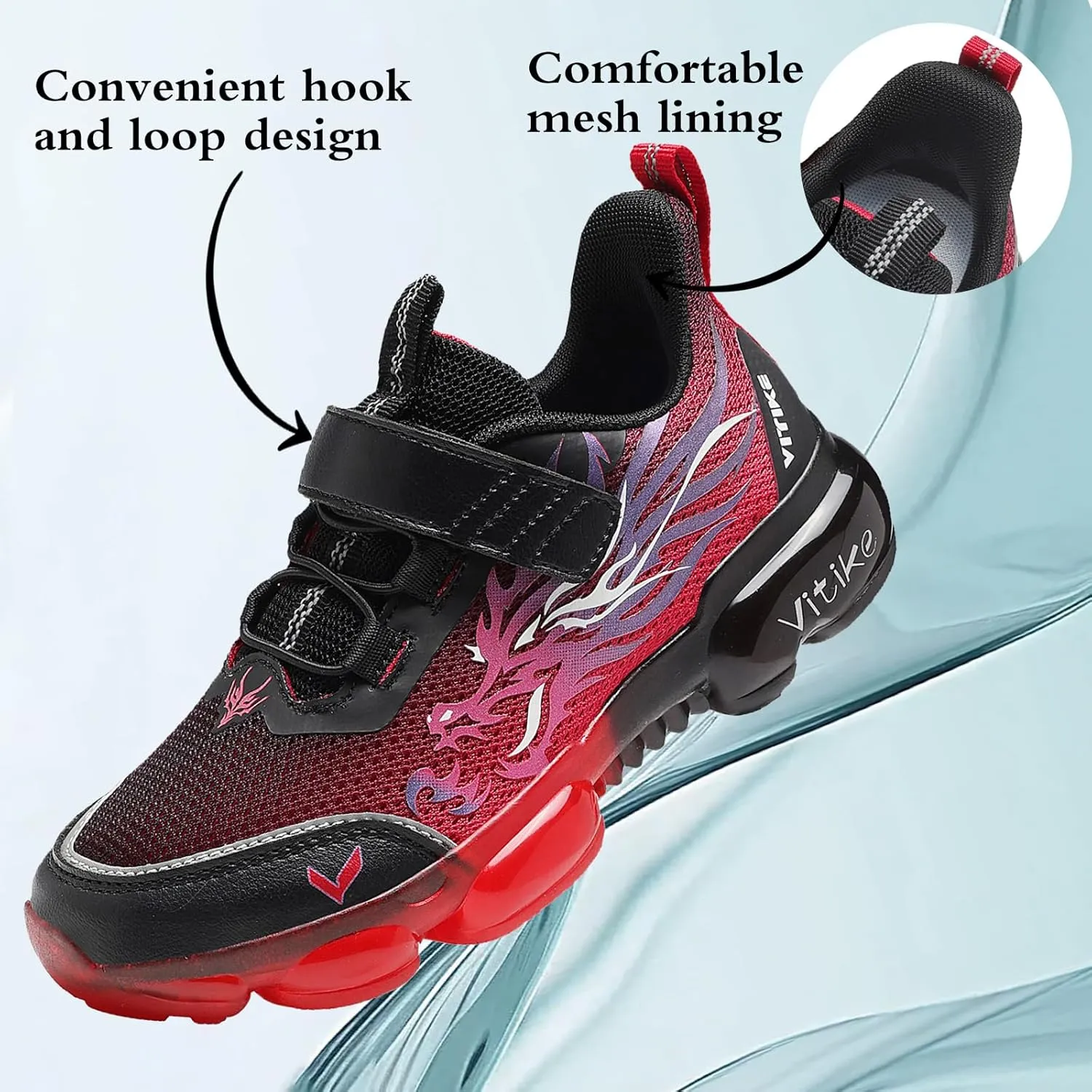 JMFCHI Kids Sneakers Boys Girls Tennis Running Shoes Outdoor Hiking Sneaker for Boys Athletic Breathable