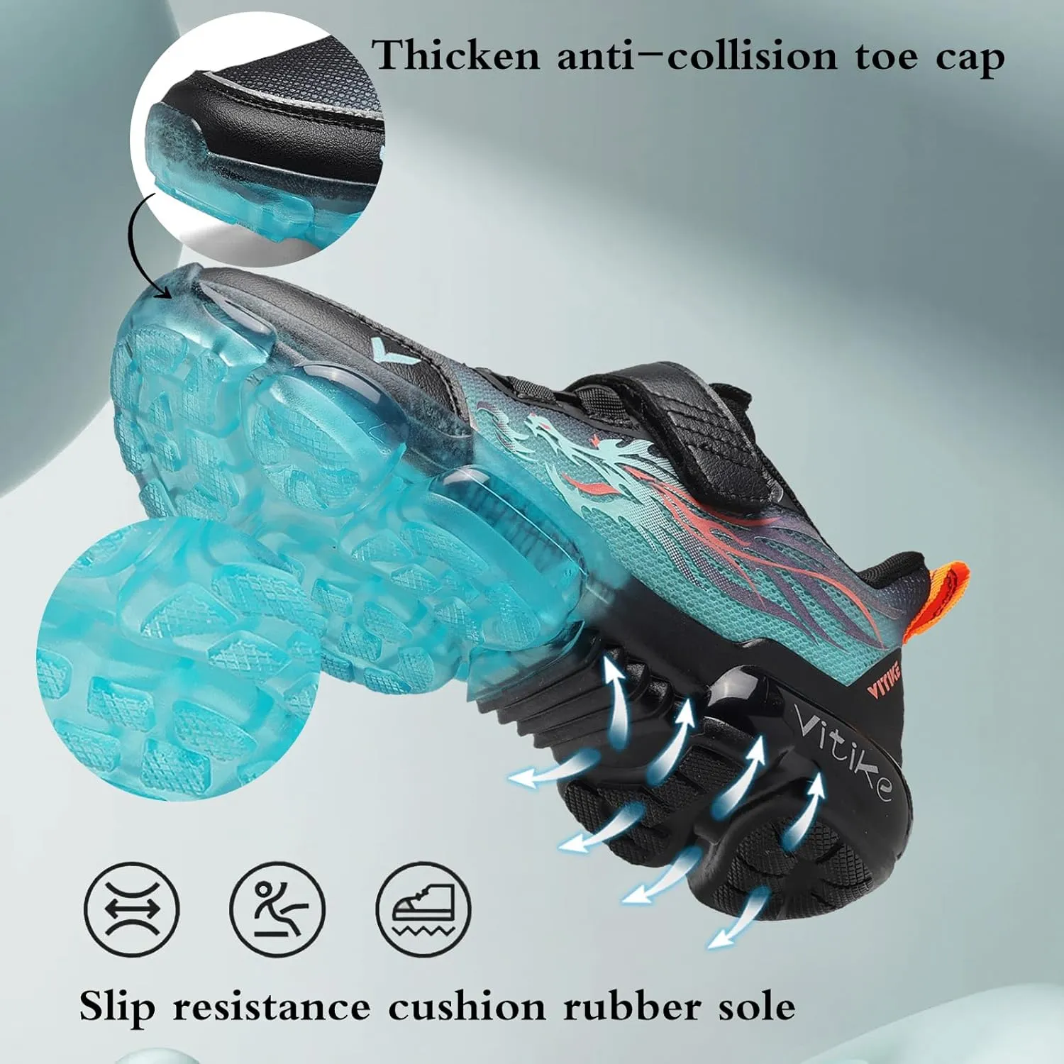 JMFCHI Kids Sneakers Boys Girls Tennis Running Shoes Outdoor Hiking Sneaker for Boys Athletic Breathable