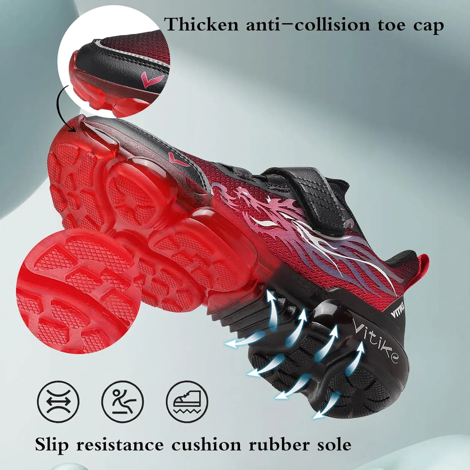 JMFCHI Kids Sneakers Boys Girls Tennis Running Shoes Outdoor Hiking Sneaker for Boys Athletic Breathable