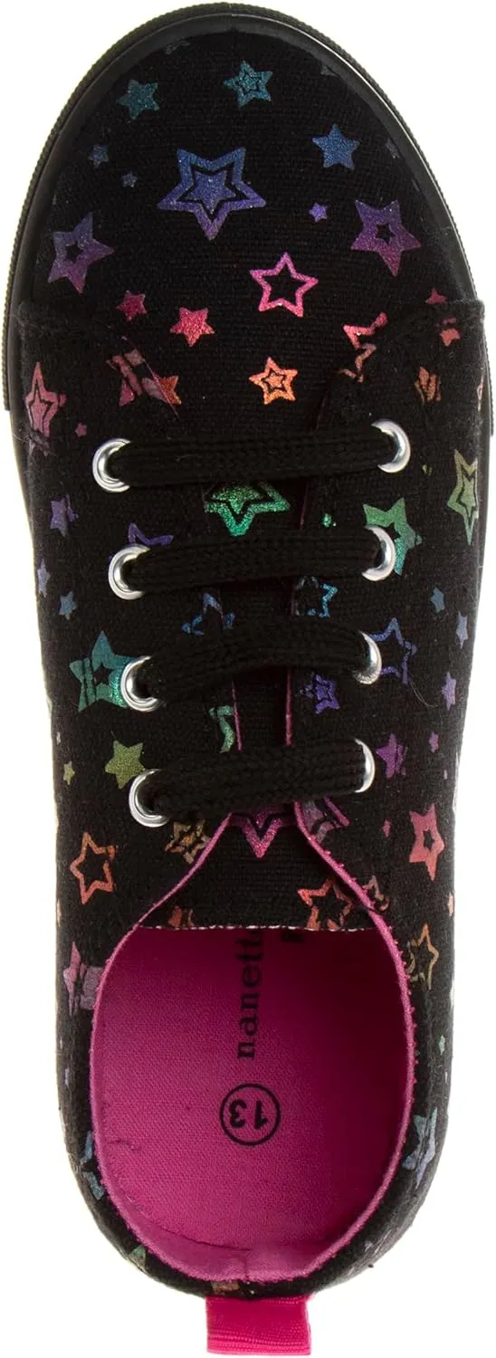 Josmo Girl's Canvas Low Top Sneaker Slip on Lace-up Tennis (Little Big Kid)