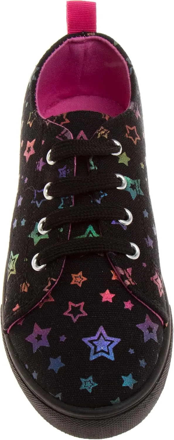 Josmo Girl's Canvas Low Top Sneaker Slip on Lace-up Tennis (Little Big Kid)