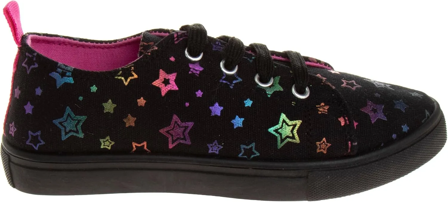 Josmo Girl's Canvas Low Top Sneaker Slip on Lace-up Tennis (Little Big Kid)