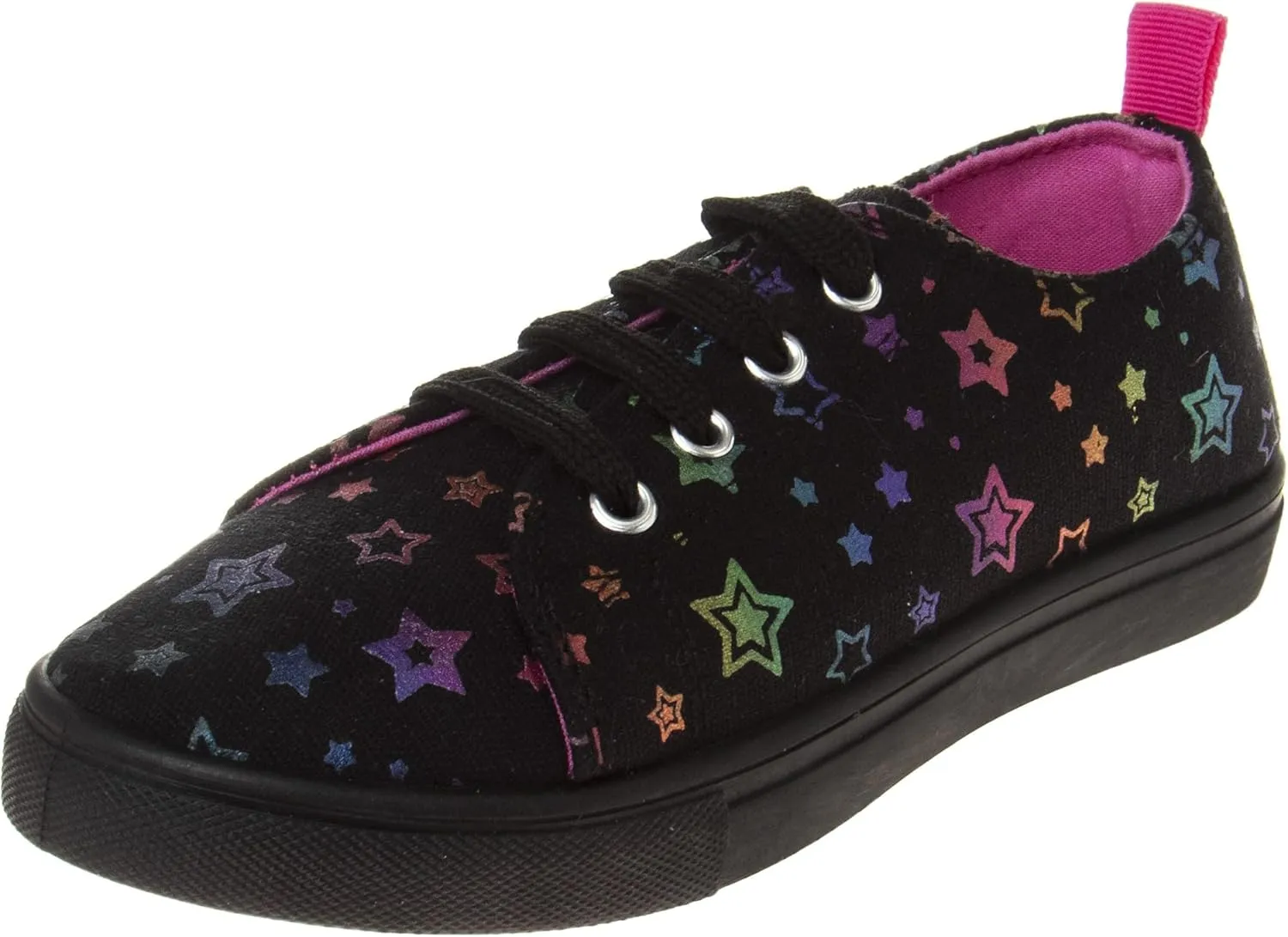 Josmo Girl's Canvas Low Top Sneaker Slip on Lace-up Tennis (Little Big Kid)