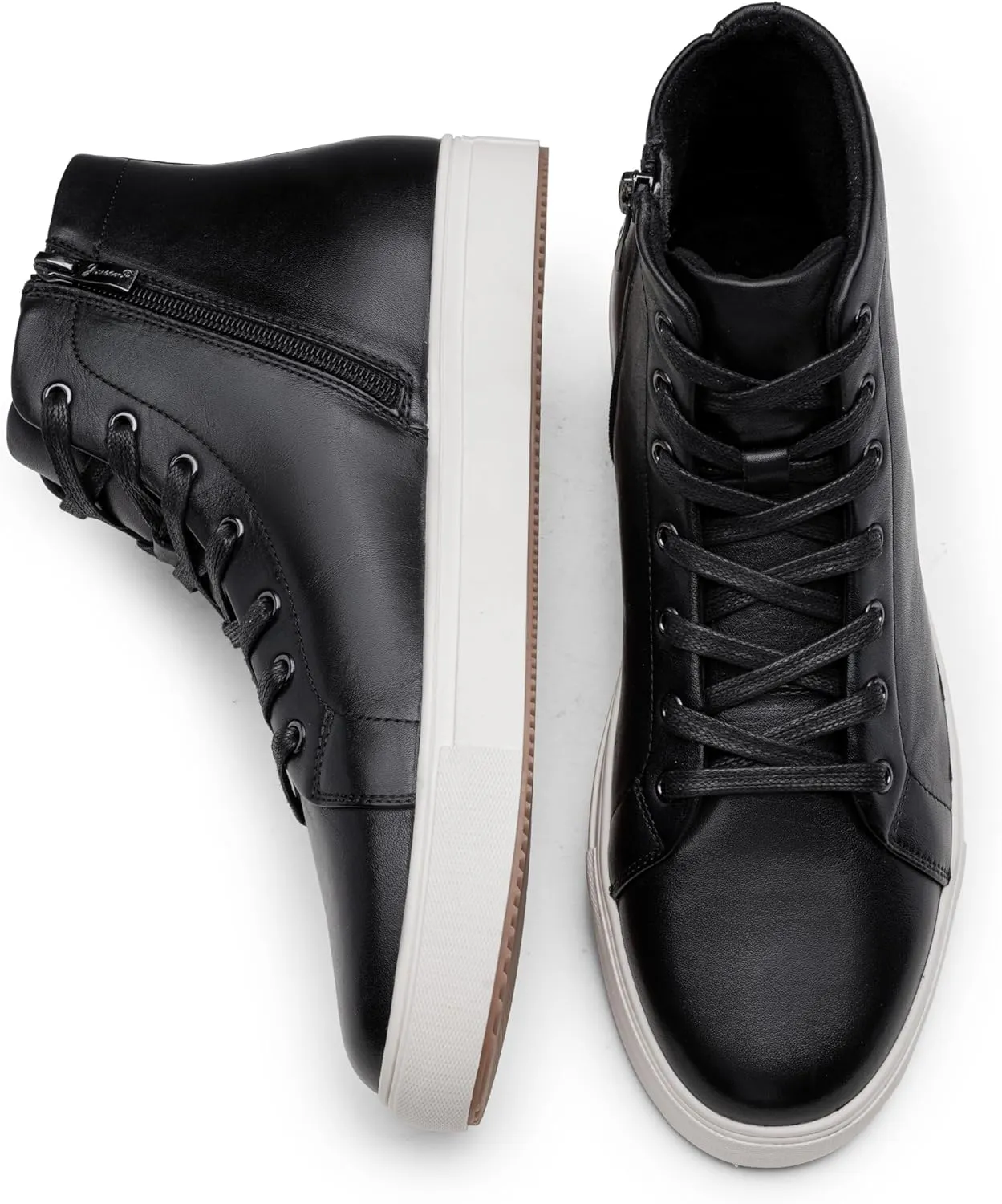 Jousen Men's Casual Shoes High Top Premium Leather Fashion Sneakers Dress Boots for Men
