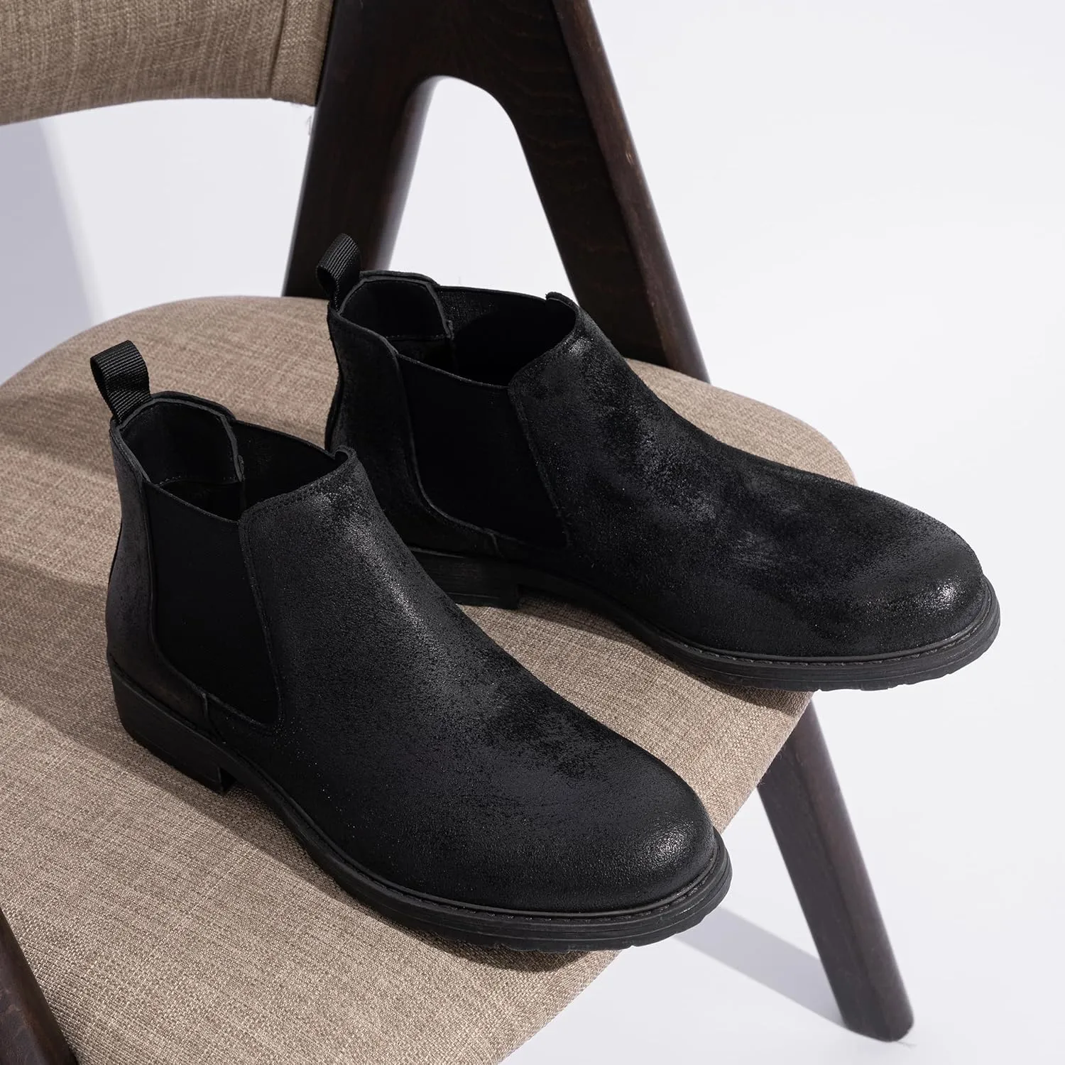 Jousen Men's Chelsea Boots Leather Distressed Boots for Men