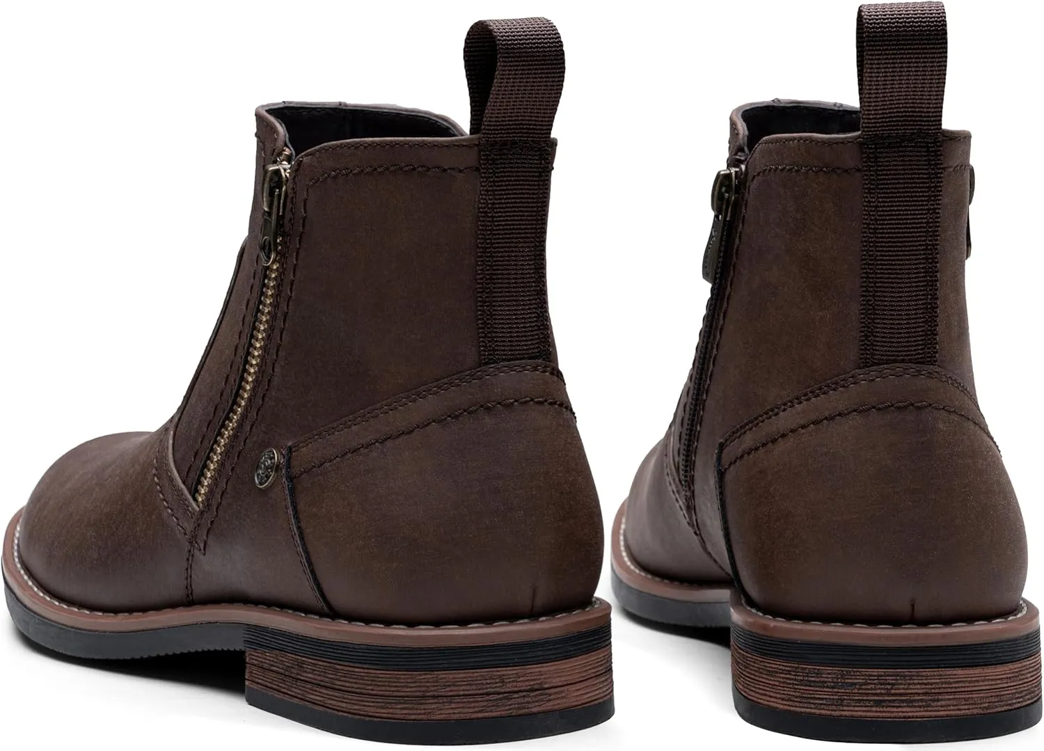 Jousen Mens Chukka Boots Side Zipper Causal Pull On Dress Boots For Men