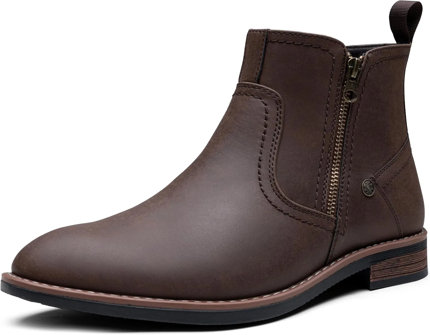 Jousen Mens Chukka Boots Side Zipper Causal Pull On Dress Boots For Men