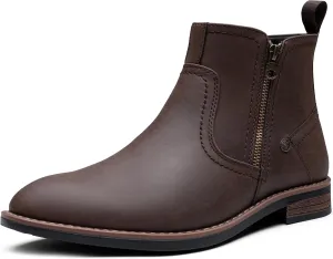 Jousen Mens Chukka Boots Side Zipper Causal Pull On Dress Boots For Men