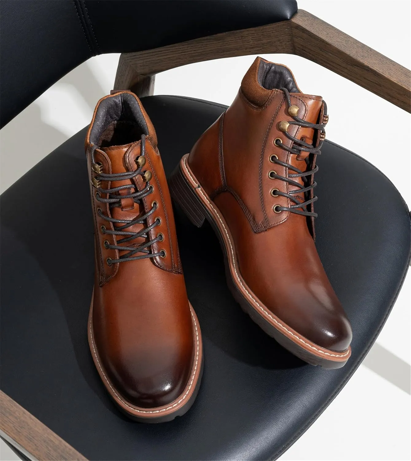 Jousen Men's Dress Boots Leather Boots for Men Formal Chukka Boots Mens Business Mens Boots