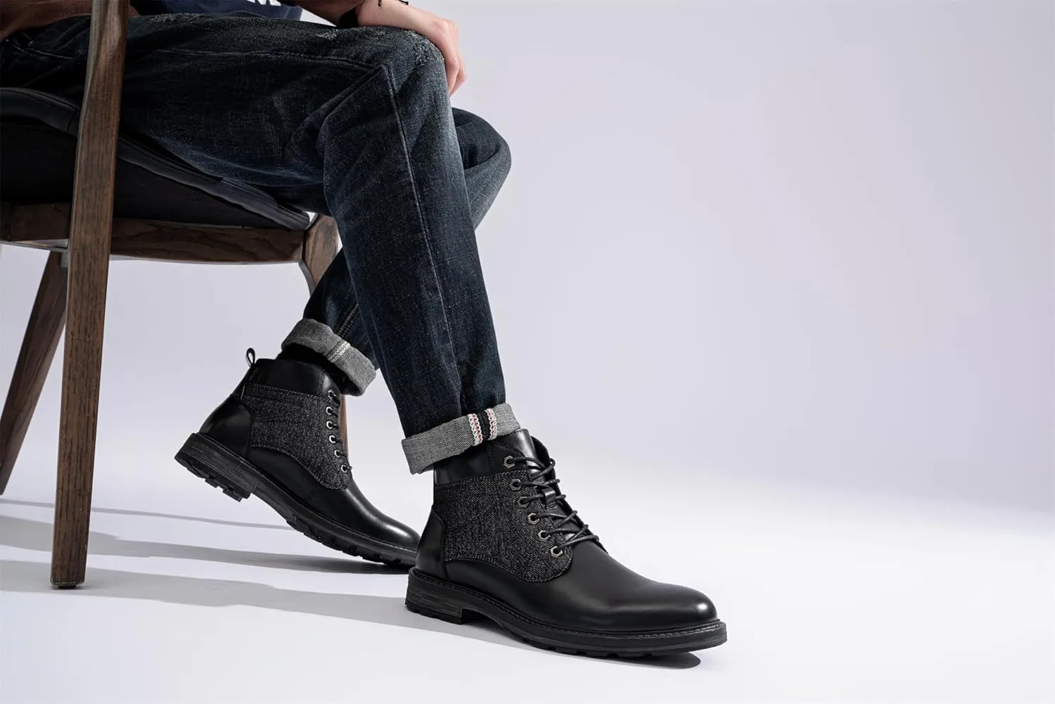 Jousen Men's Dress Boots Leather Boots for Men Formal Chukka Boots Mens Business Mens Boots