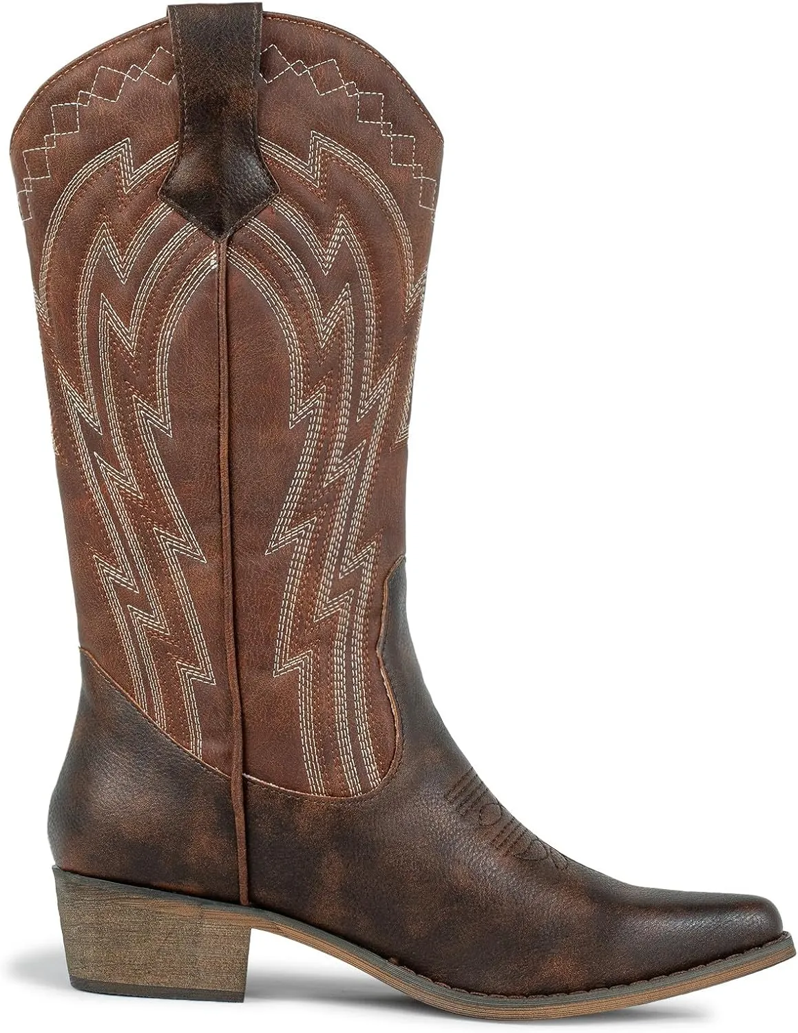 J's.o.l.e Women's Cowgirl Boots Cowboy Vintage Embroidered Brown Country Western Boots Snip Toe