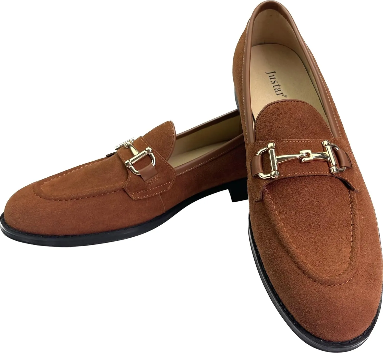 Justar Men's Genuine Leather Casual Dress Shoes Slip-On Bussiness Shoes Formal Penny Loafers for Men Tuxedo Shoes
