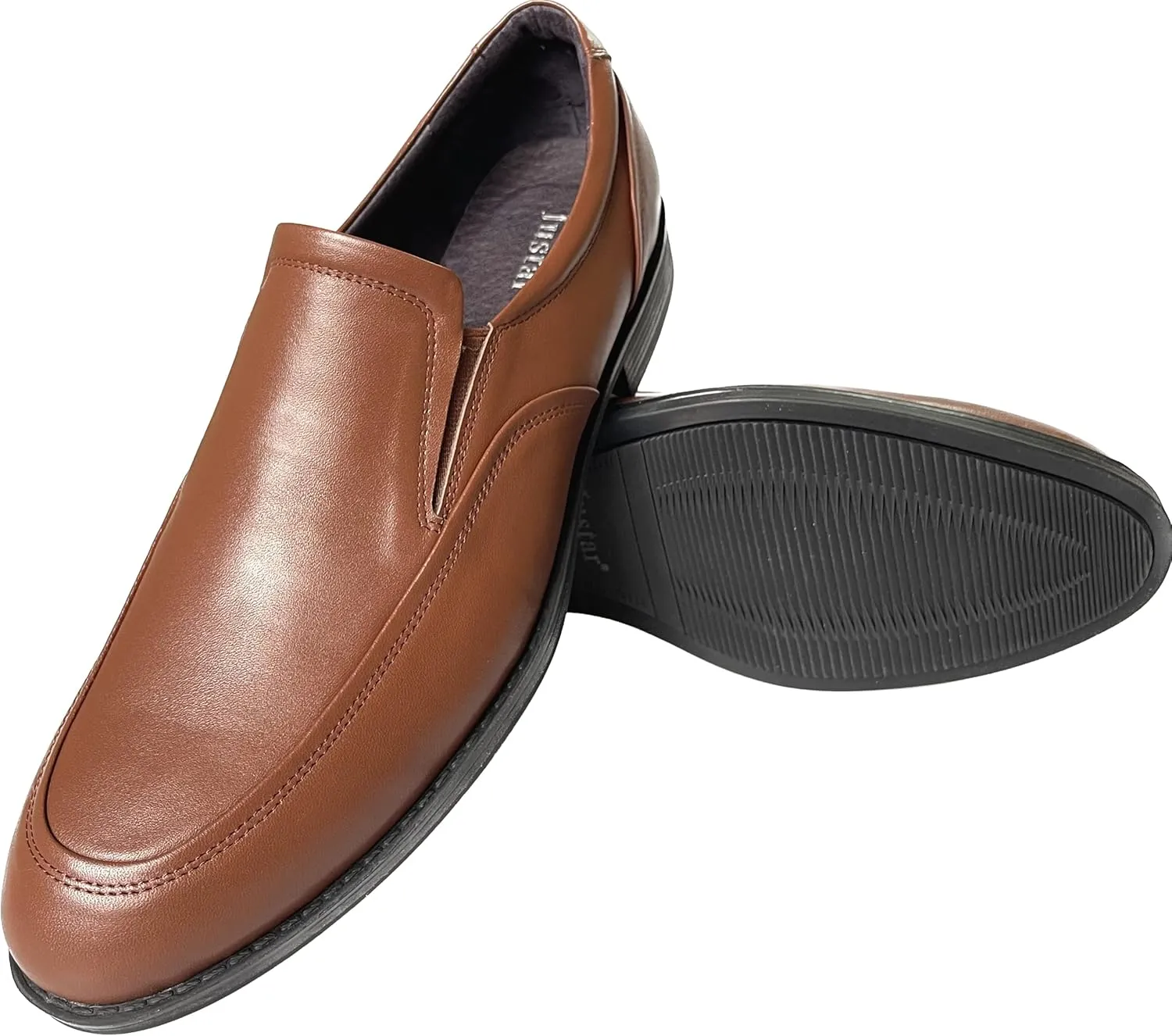 Justar Men's Genuine Leather Casual Dress Shoes Slip-On Bussiness Shoes Formal Penny Loafers for Men Tuxedo Shoes