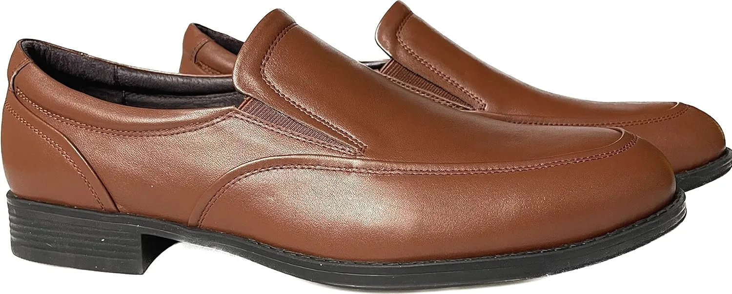 Justar Men's Genuine Leather Casual Dress Shoes Slip-On Bussiness Shoes Formal Penny Loafers for Men Tuxedo Shoes