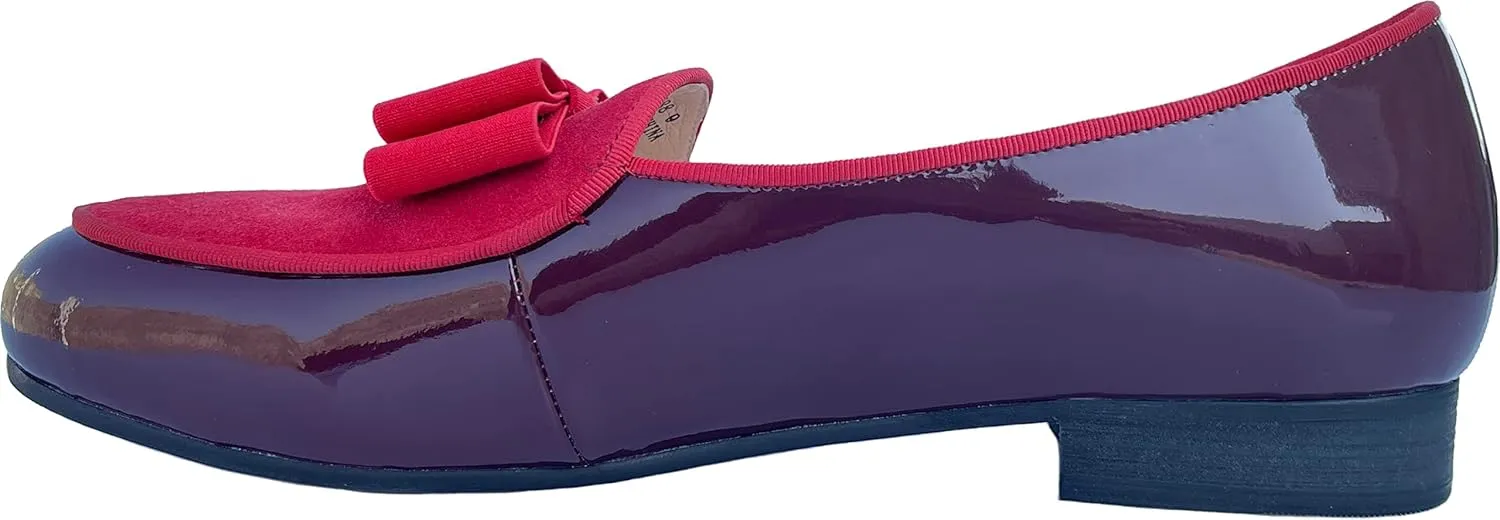 Justar Men's Leather Loafers Belgian Tuxedo Dress Shoes Slip-On Formal Prom Penny Loafers Banquet Flats
