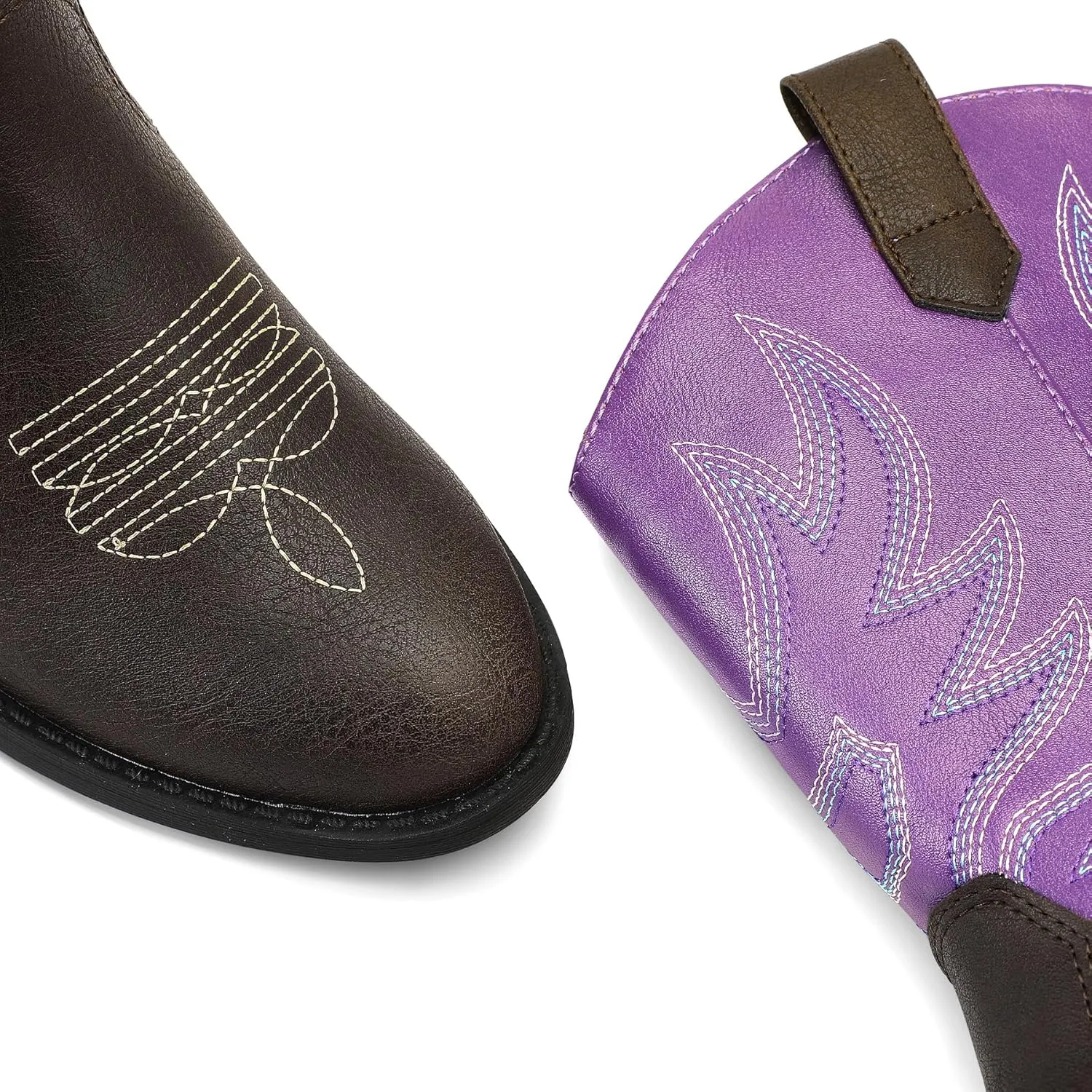 K KomForme Cowboy Boots for Girls and Boys Western Mid-Calf Pointed-Toe Cowgirl Boots (Toddler/Little Kid/Big Kid)