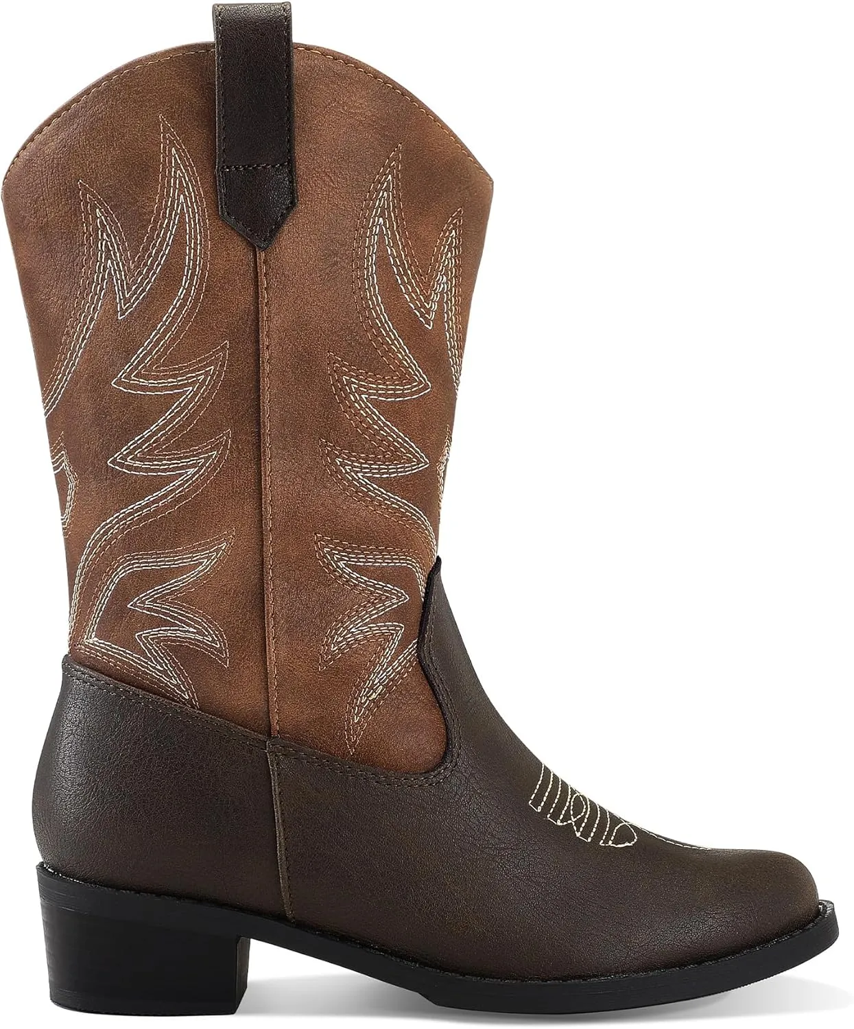 K KomForme Cowboy Boots for Girls and Boys Western Mid-Calf Pointed-Toe Cowgirl Boots (Toddler/Little Kid/Big Kid)