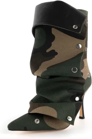 KaroNairy Womens Stiletto High Heel Ankle Boots Sexy Pointed Toe Short Bootie 3.66In Heels Boots Party Shark Boots