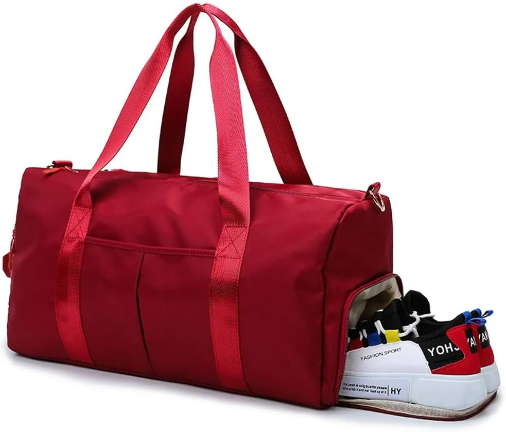 KARRESLY Sports Gym Bag for Women or Men Travel Duffel Bag with Wet Pocket and Shoes Compartment for Training Swim Yoga(ArmyGreen)