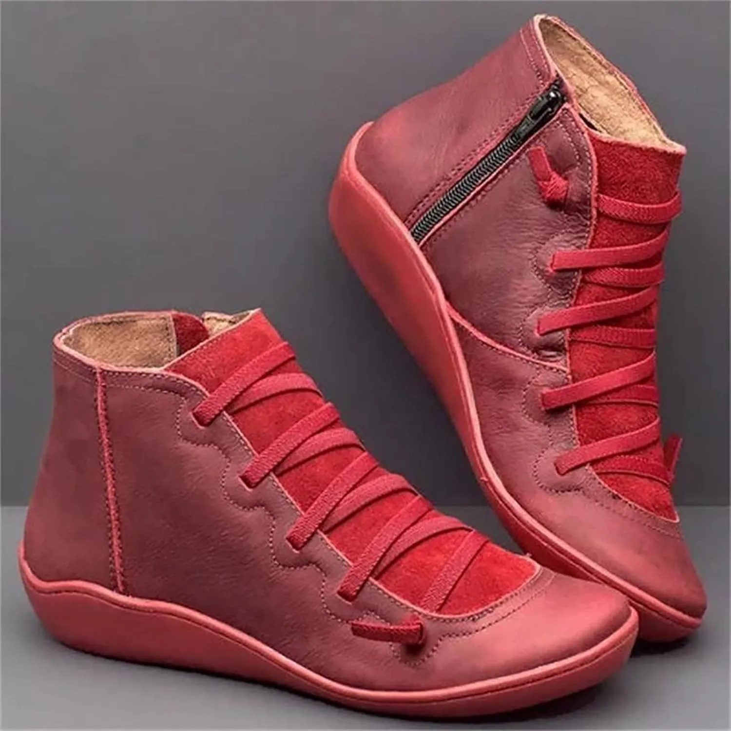 Keilani Women's Vintage Ankle Boots, Keilani Boots, Libiyi Vintage Ankle Boots, Slip on Arch Support Fashion Braided