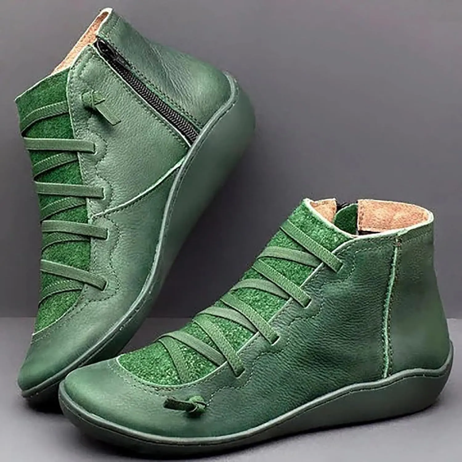 Keilani Women's Vintage Ankle Boots, Keilani Boots, Libiyi Vintage Ankle Boots, Slip on Arch Support Fashion Braided