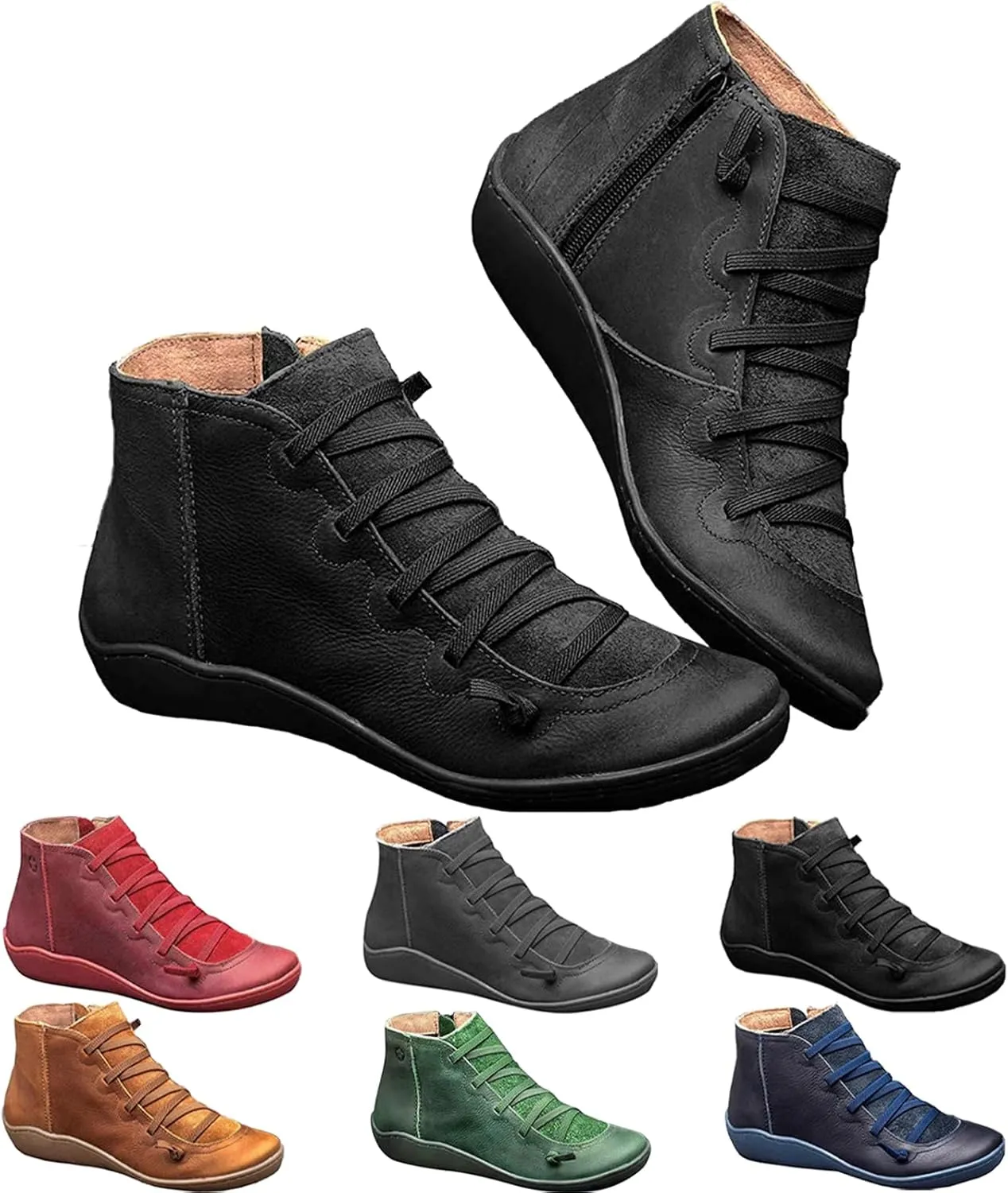 Keilani Women's Vintage Ankle Boots - Strappy, Libiyi Design