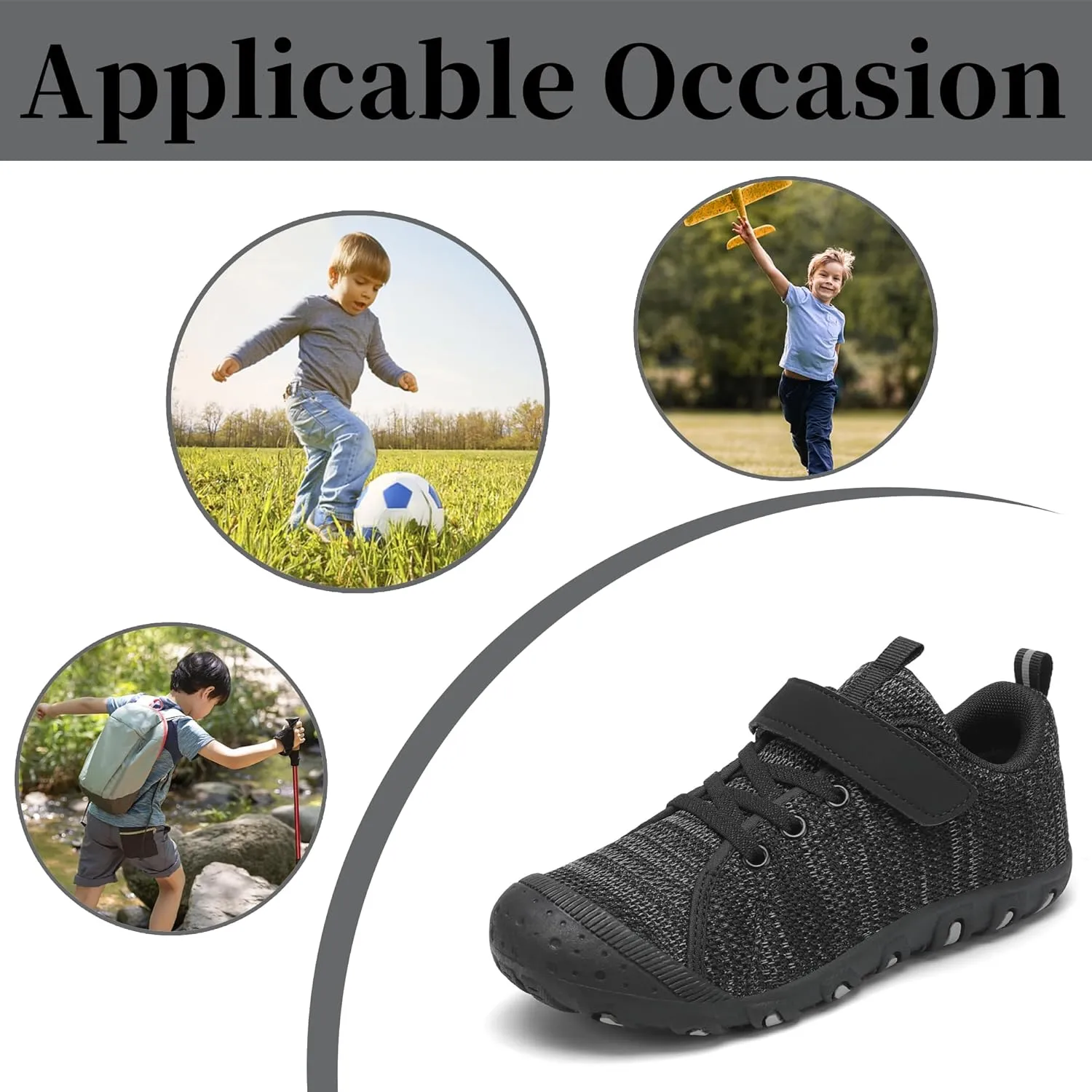 Kids Barefoot Shoes Anti-Collision Girls Boys Sneakers Slip on Running Hiking Tennis Shoes for Toddler/Little/Big Kid