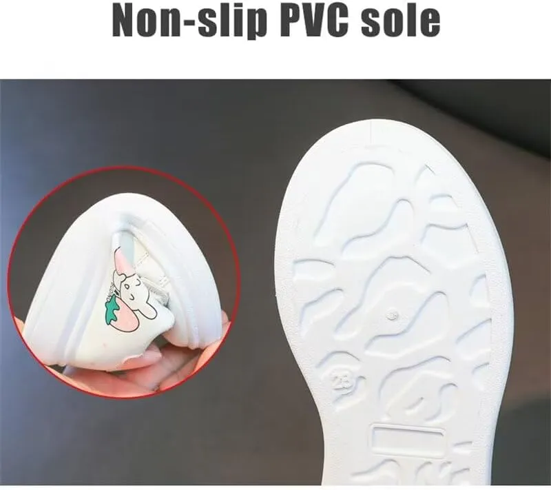Kids Girl Cartoon Bunny Casual Sneakers for Outdoor Sport Running Walking