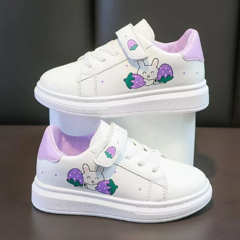 Kids Girl Cartoon Bunny Casual Sneakers for Outdoor Sport Running Walking