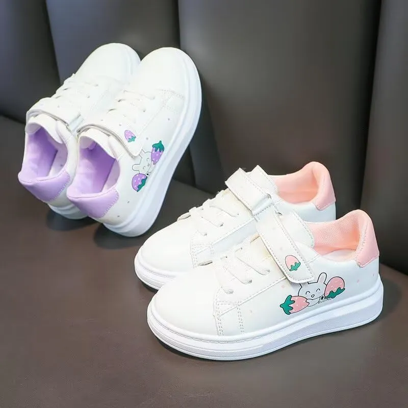 Kids Girl Cartoon Bunny Casual Sneakers for Outdoor Sport Running Walking