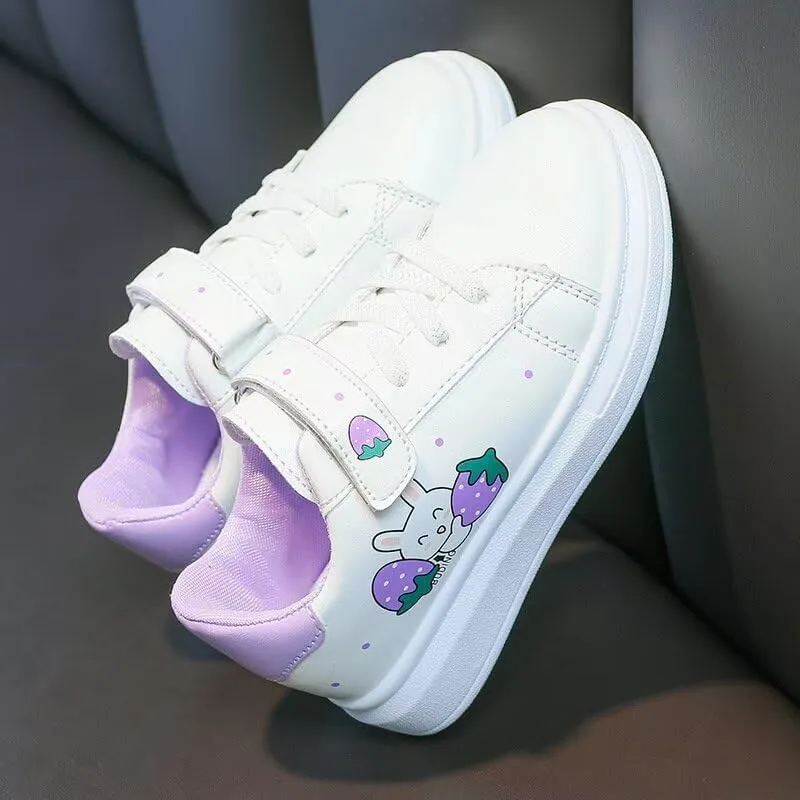 Kids Girl Cartoon Bunny Casual Sneakers for Outdoor Sport Running Walking