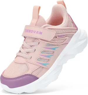 Kids Sneakers for Boys Girls Mesh Breathable Running Shoes Hook and Loop Lightweight Athletic Casual Shoes