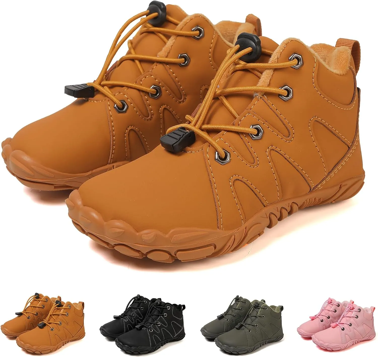 Kids Waterproof Barefoot Shoes for Boys Girls, Autumn and Winter Warm Quick Dry Shoe Toddler Slip on Wide Toe Box Hiking