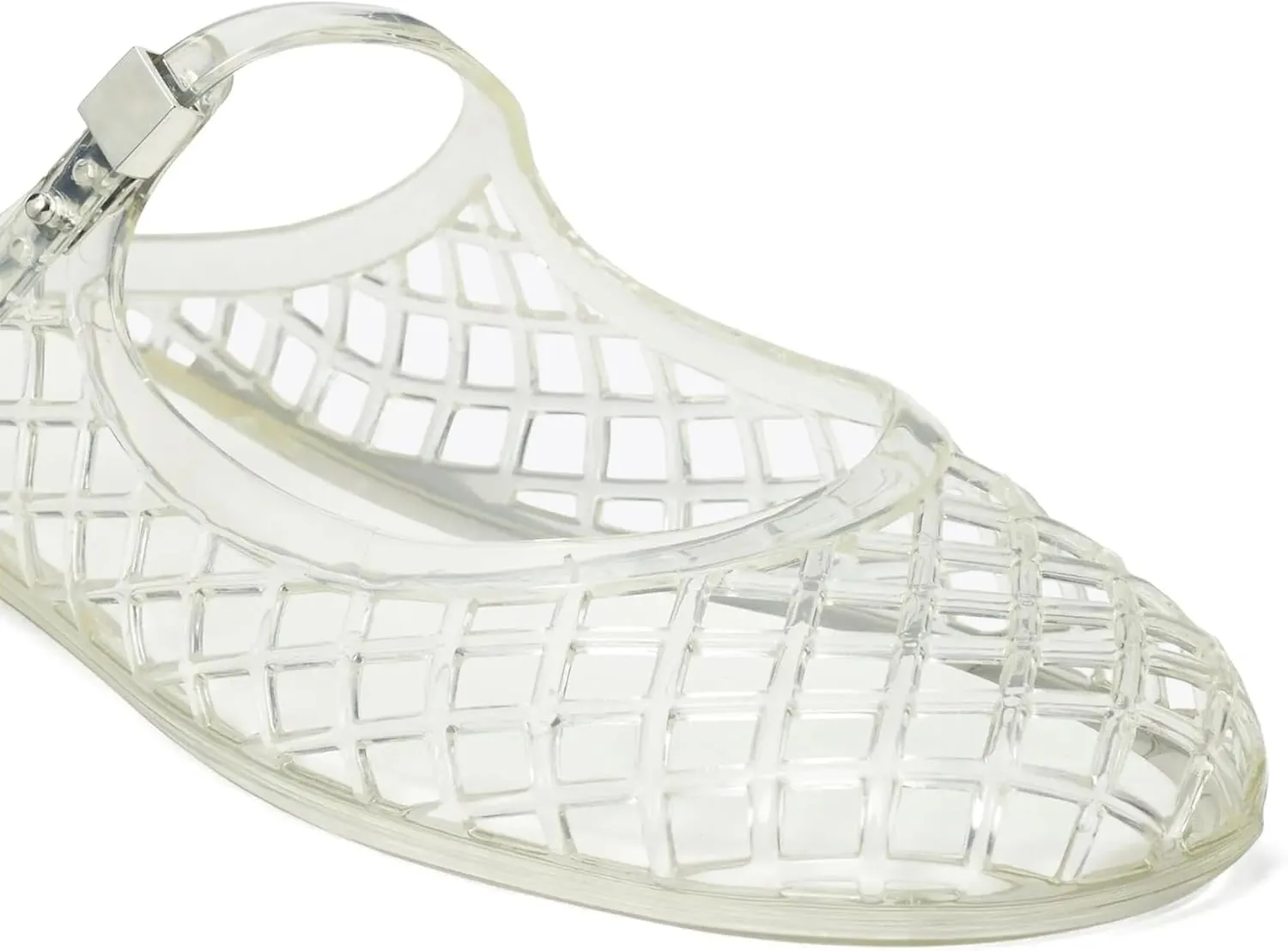 Kluolandi Clear Mary Jane Jelly Shoes for Women Slip On Mules Comfortable Closed Toe Flat Jelly Sandals Summer Mesh Slides