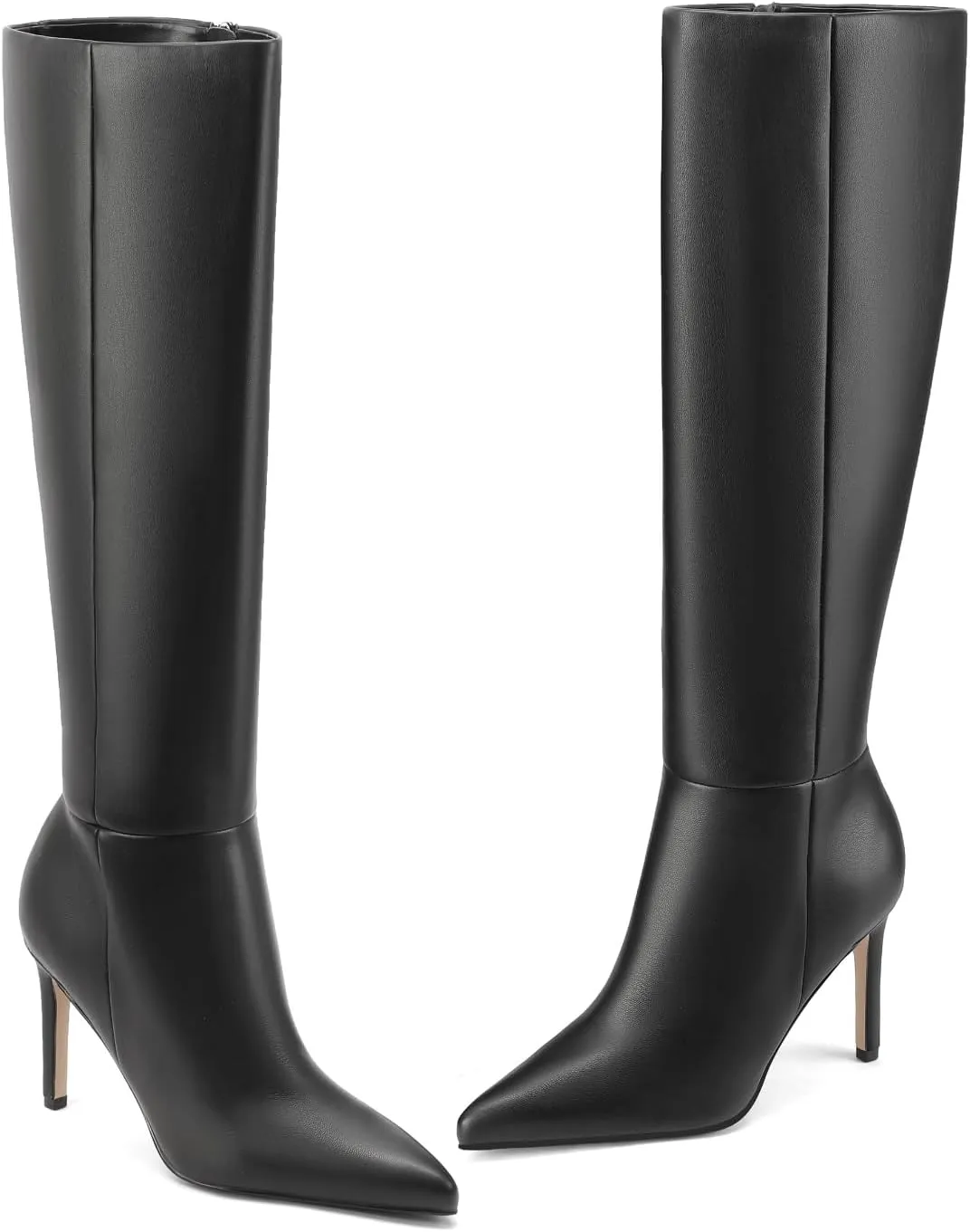 Knee High Boots Women Stiletto High Heel Tall Boots Pointed Toe Sexy Long Boots Fashion Dress Shoes with Side Zipper