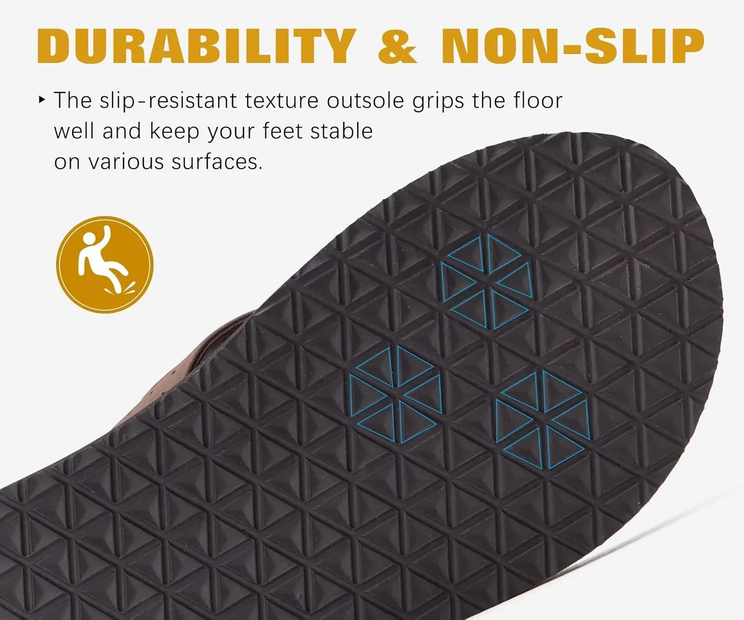 KuaiLu Men's Yoga Mat Leather Flip Flops with Arch Support Comfortable Cushion Walking Thong Sandals Slip On Indoor Outdoor