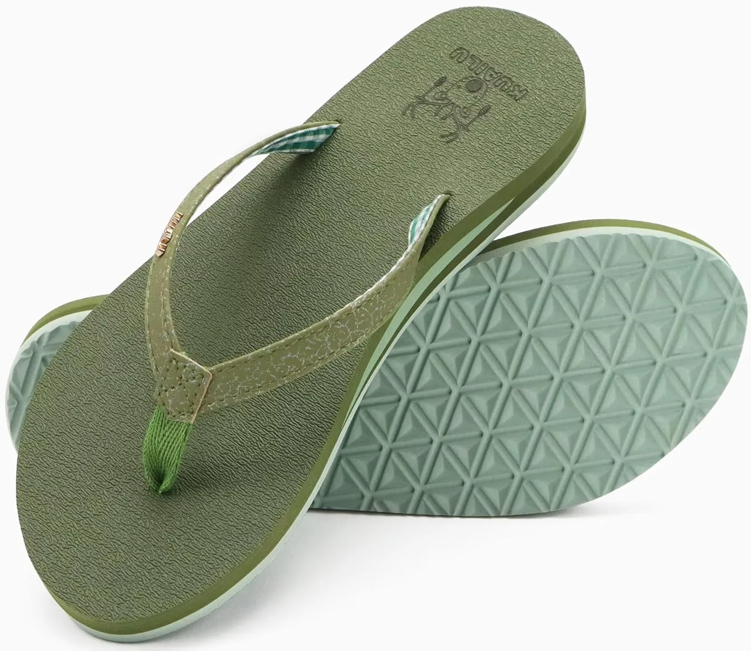 KuaiLu Womens Arch Support Flip Flops Comfortable Yoga Mat Slip on Summer Beach Walking Thong Cushion Sandals
