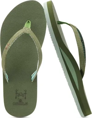 KuaiLu Womens Arch Support Flip Flops Comfortable Yoga Mat Slip on Summer Beach Walking Thong Cushion Sandals