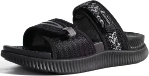 KuaiLu Womens Athletic Cushion Recovery Walking Sandals Orthotic Adjustable Open Toe Slip On Slides Yoga Mat Comfortable Arch Support Black Size 6