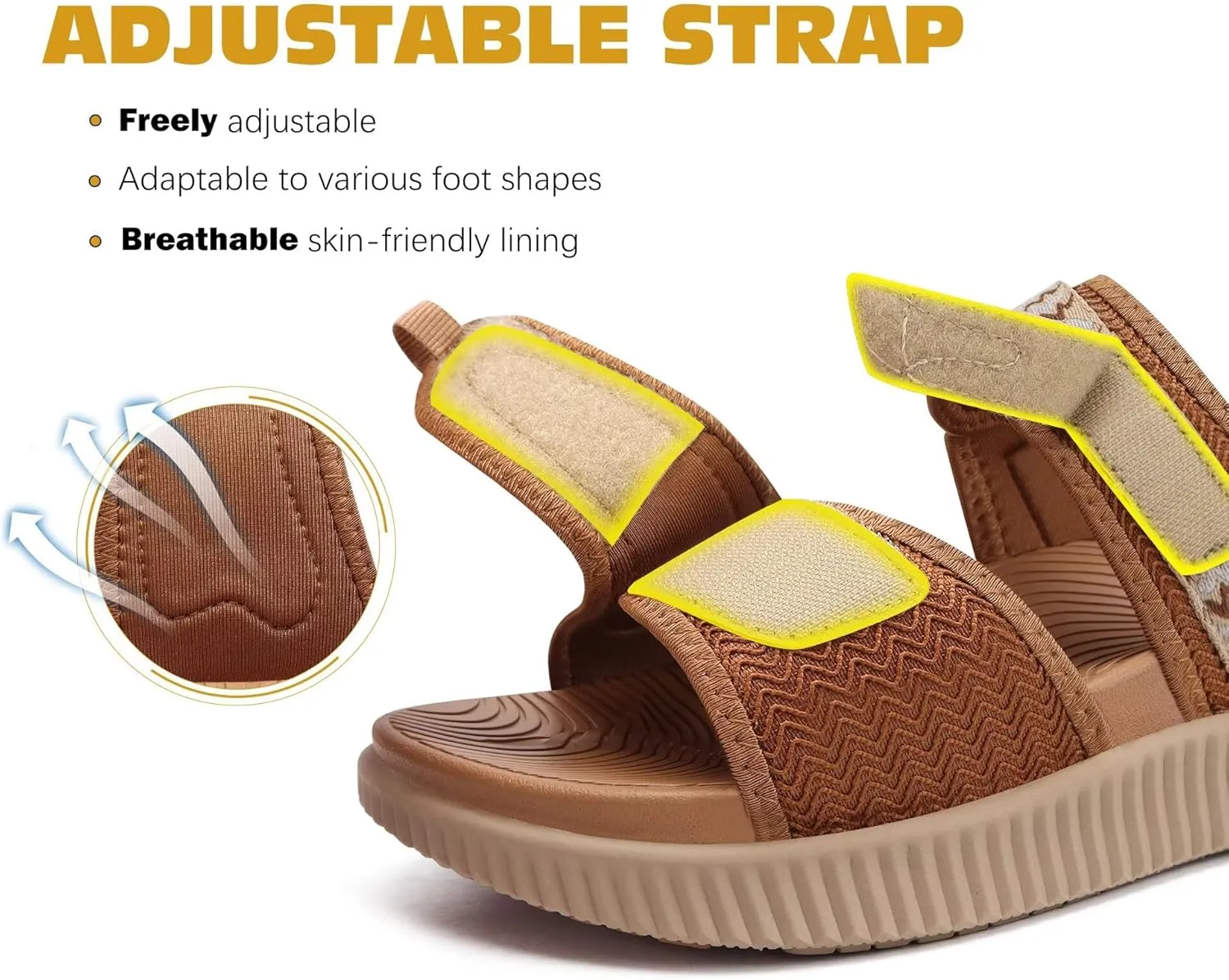 KuaiLu Womens Fashion Orthotic Slides Ladies Athletic Thick Cushion Recovery Sandals Adjustable Strap Slip On Walking Sandles With Comfortable Plantar Fasciitis Arch Support