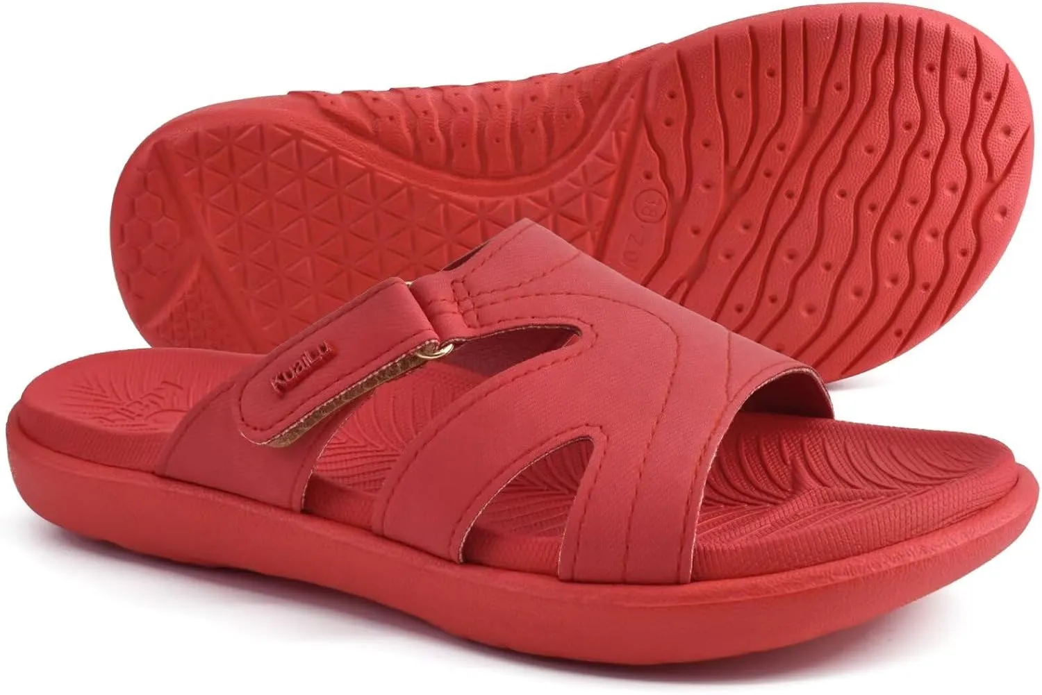 KuaiLu Womens Fashion Orthotic Slides Ladies Lightweight Athletic Yoga Mat Sandals Slip On Thick Cushion Slippers Sandals With Comfortable Plantar Fasciitis Arch Support