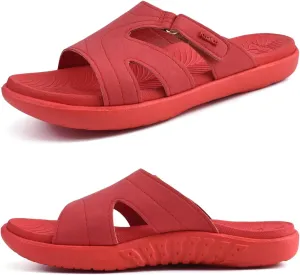 KuaiLu Womens Fashion Orthotic Slides Ladies Lightweight Athletic Yoga Mat Sandals Slip On Thick Cushion Slippers Sandals With Comfortable Plantar Fasciitis Arch Support