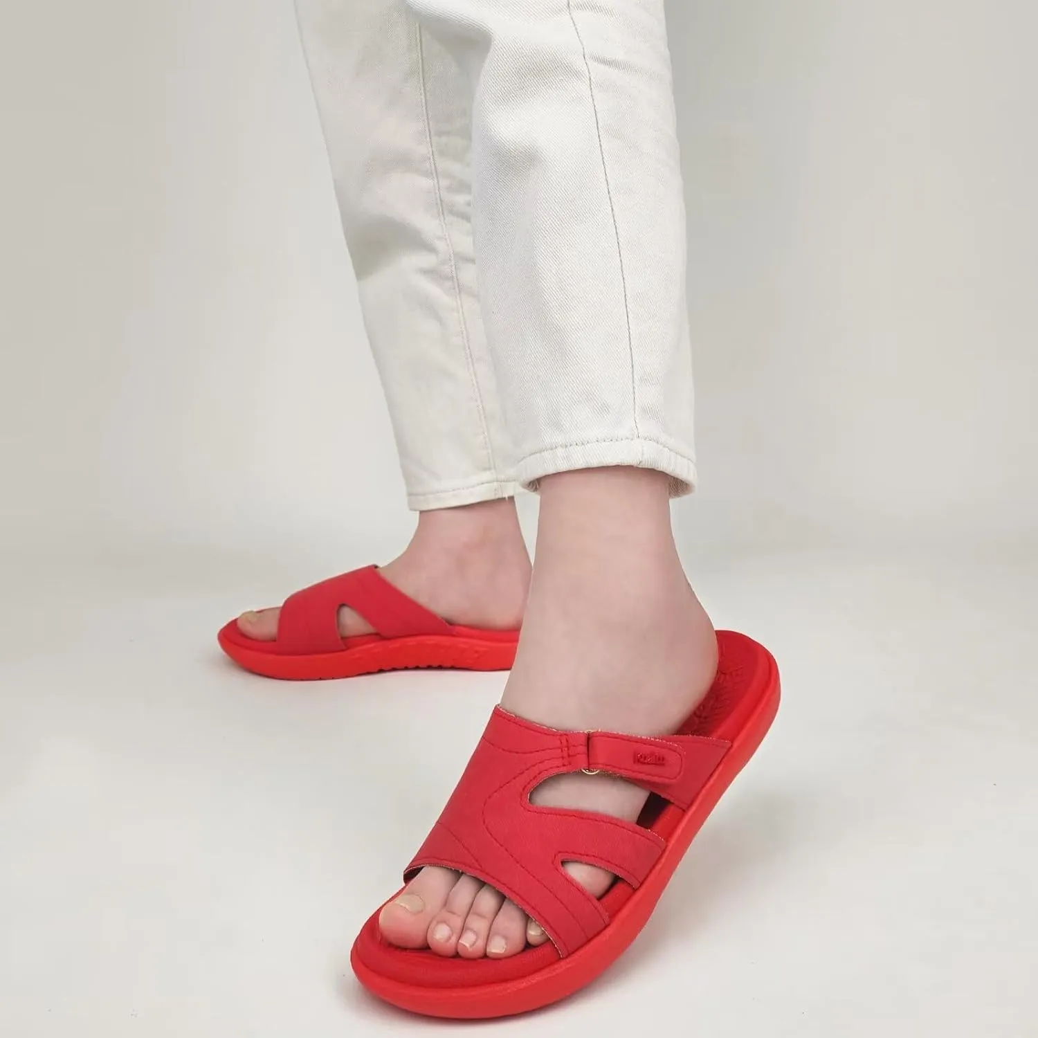 KuaiLu Womens Fashion Orthotic Slides Ladies Lightweight Athletic Yoga Mat Sandals Slip On Thick Cushion Slippers Sandals With Comfortable Plantar Fasciitis Arch Support