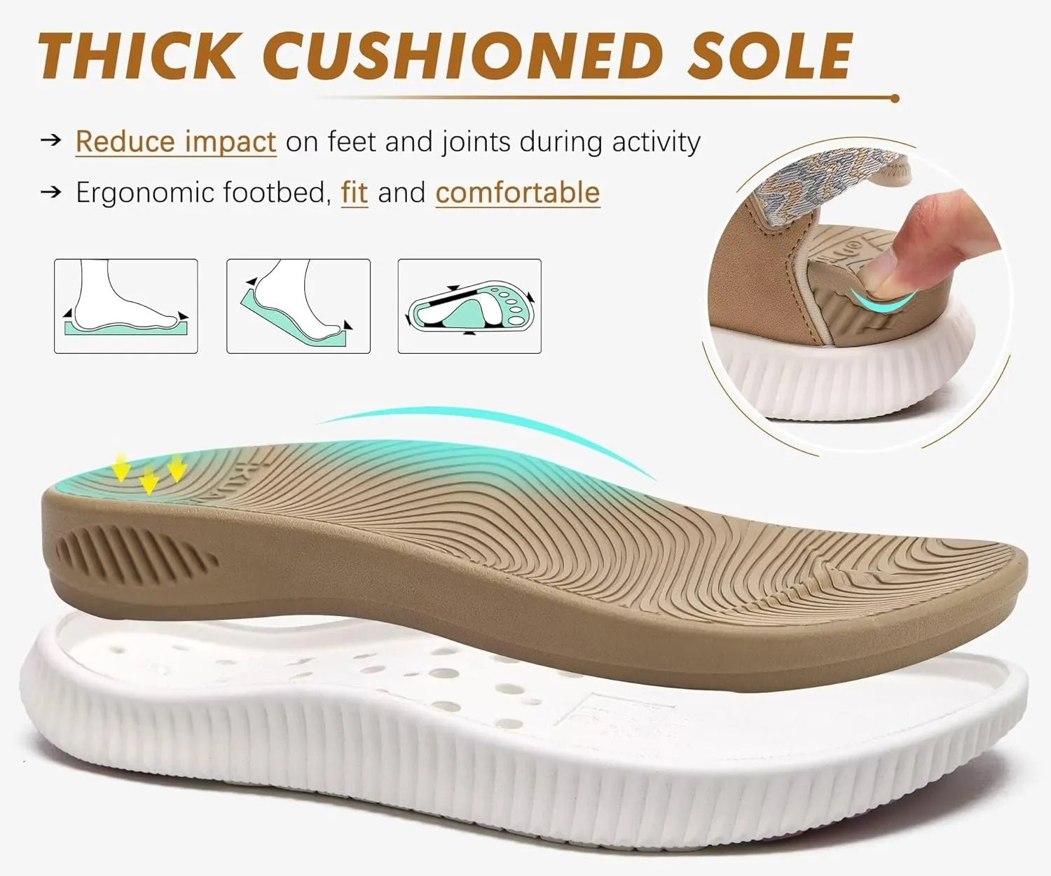 KuaiLu Womens Orthopedic Walking Sandals Recovery Sport Outdoor Hiking Water Sandles Thick Athletic Cushion Adjustable Leather Strap Sandals with Comfortable Plantar Fasciitis Arch Support