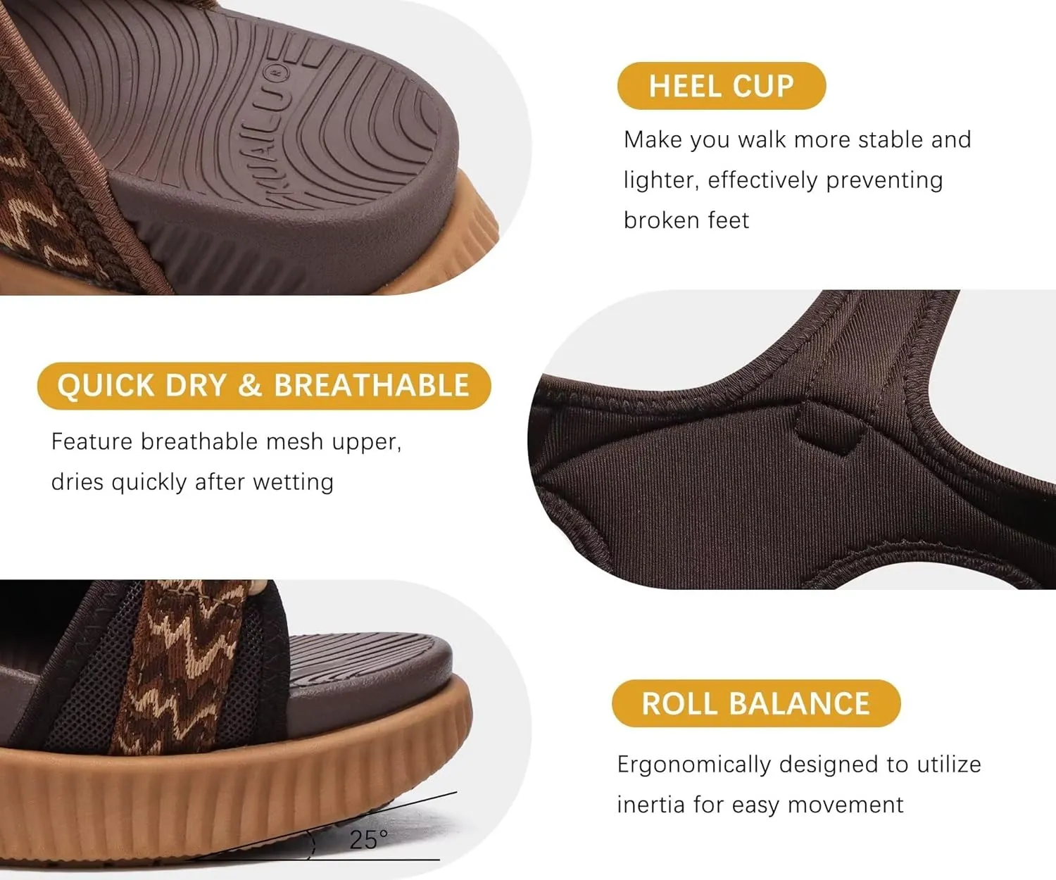 KuaiLu Womens Orthopedic Walking Sandals Recovery Sport Outdoor Hiking Water Sandles Thick Athletic Cushion Adjustable Strap Sandals with Comfortable Plantar Fasciitis Arch Support