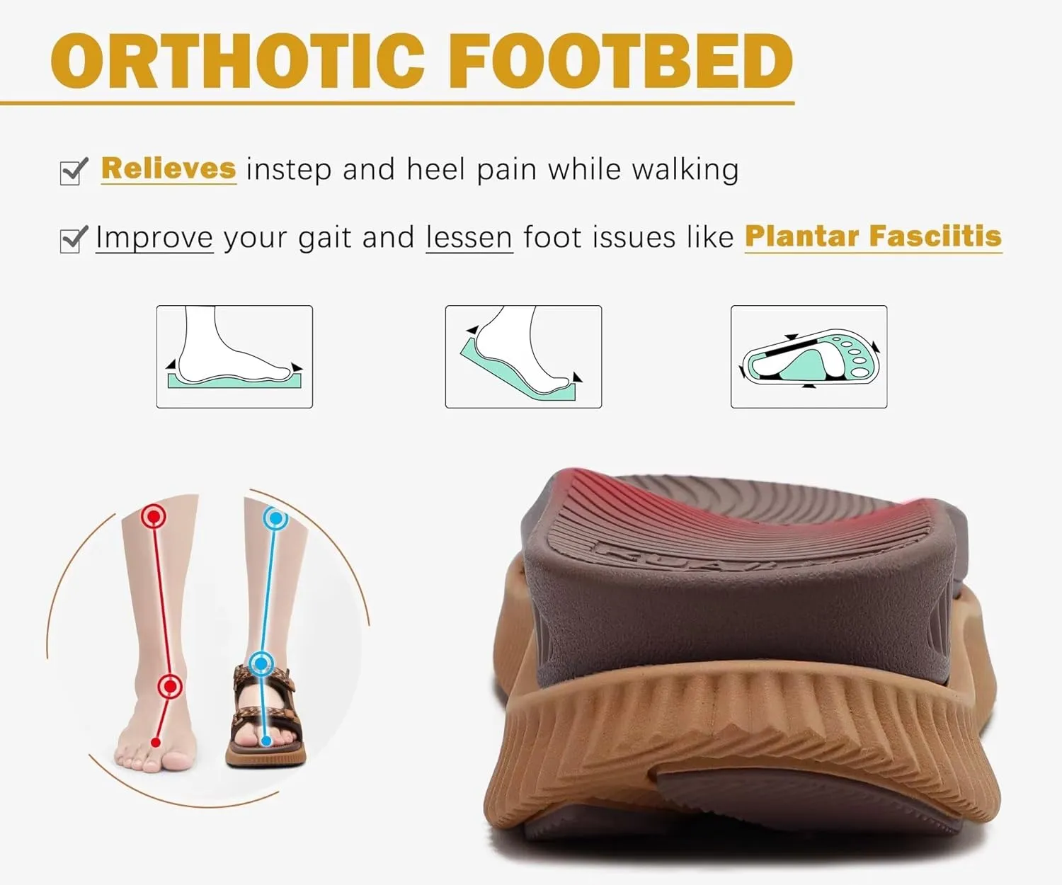 KuaiLu Womens Orthopedic Walking Sandals Recovery Sport Outdoor Hiking Water Sandles Thick Athletic Cushion Adjustable Strap Sandals with Comfortable Plantar Fasciitis Arch Support